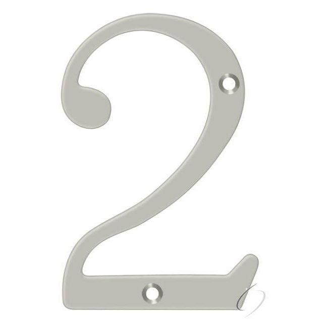 RN4-2U15 4" Numbers; Solid Brass; Satin Nickel Finish