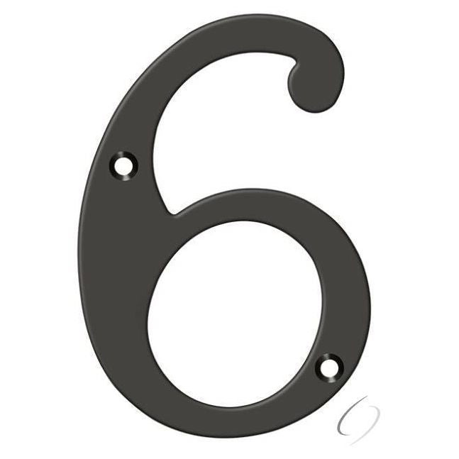 RN4-6U10B 4" Numbers; Solid Brass; Oil Rubbed Bronze Finish