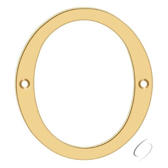 RN6-0 6" Numbers; Solid Brass; Lifetime Brass Finish