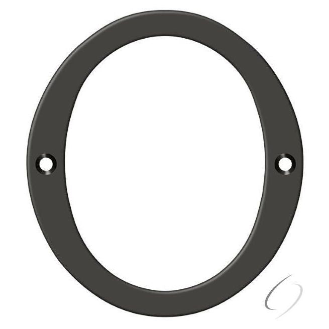 RN6-0U10B 6" Numbers; Solid Brass; Oil Rubbed Bronze Finish