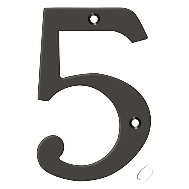 RN6-5U10B 6" Numbers; Solid Brass; Oil Rubbed Bronze Finish