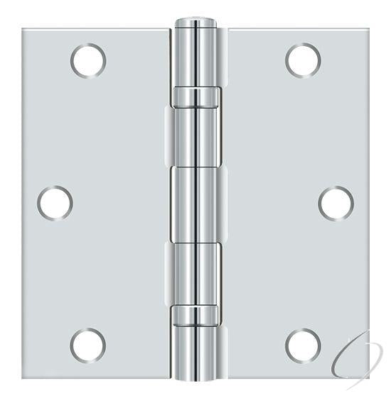 S35BBU26-R 3-1/2" x 3-1/2" Square Corner Ball Bearing Hinge Bright Chrome Finish