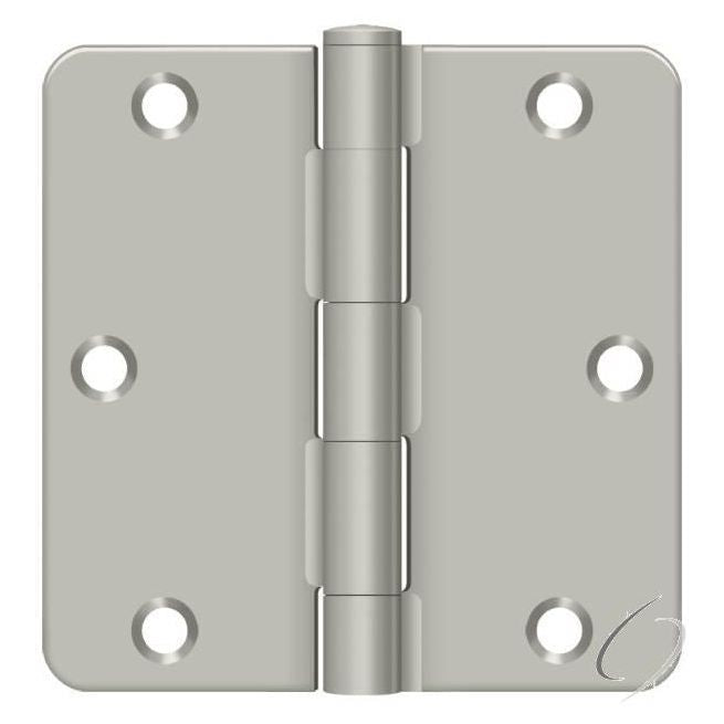 S35R415 3-1/2" x 3-1/2" x 1/4" Radius Hinge; Residential Thickness; Satin Nickel Finish