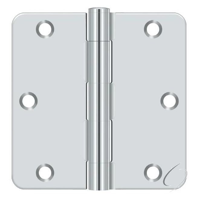 S35R426 3-1/2" x 3-1/2" x 1/4" Radius Hinge; Residential Thickness; Bright Chrome Finish