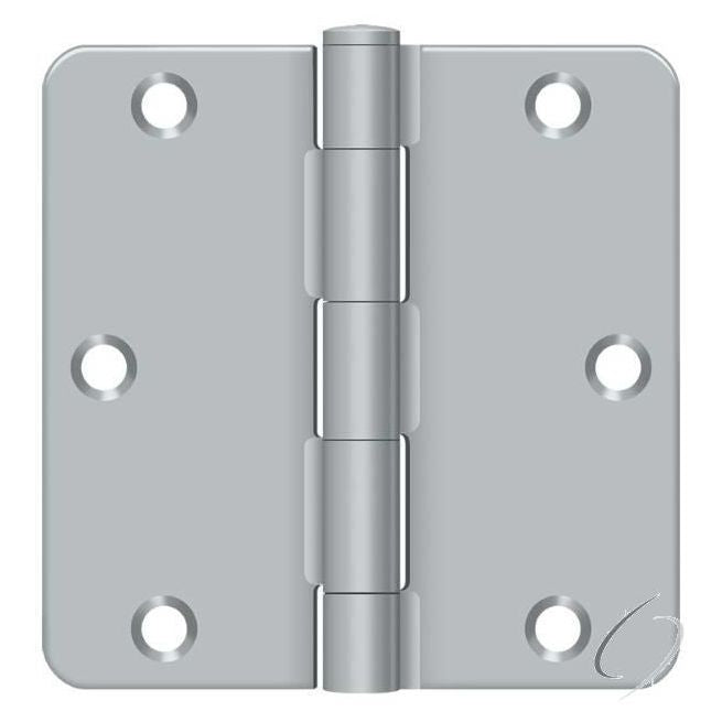 S35R426D 3-1/2" x 3-1/2" x 1/4" Radius Hinge; Residential Thickness; Satin Chrome Finish