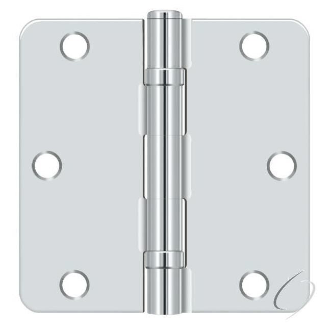 S35R4BB26 3-1/2" x 3-1/2" x 1/4" Radius Hinge; Ball Bearing; Bright Chrome Finish
