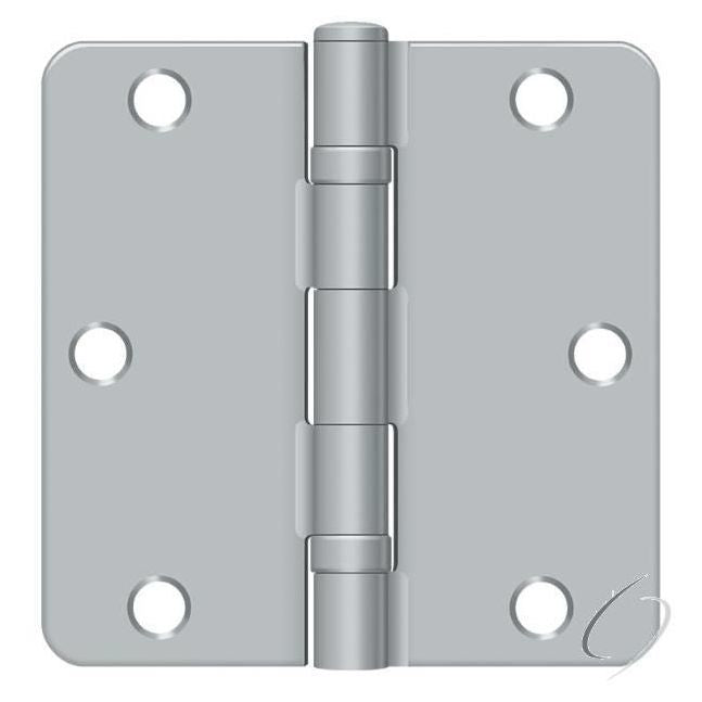 S35R4BB26D 3-1/2" x 3-1/2" x 1/4" Radius Hinge; Ball Bearing; Satin Chrome Finish