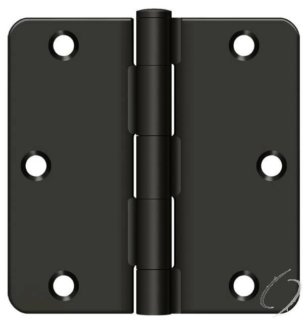 S35R4BK10B 3-1/2" x 3-1/2" x 1/4" Radius Hinge in Bulk Pack; Residential Thickness; Oil Rubb