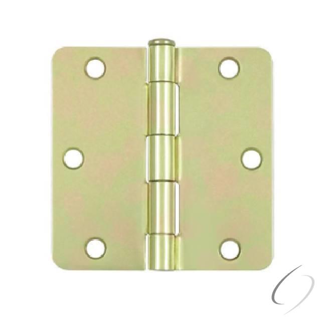 S35R4BK2D 3-1/2" x 3-1/2" x 1/4" Radius Hinge in Bulk Pack; Residential Thickness; Zinc Dich