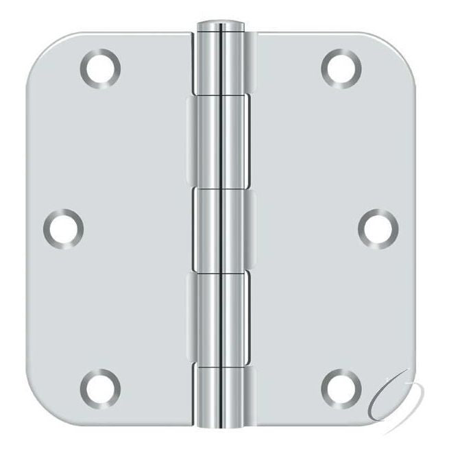 S35R526 3-1/2" x 3-1/2" x 5/8" Radius Hinge; Residential Thickness; Bright Chrome Finish