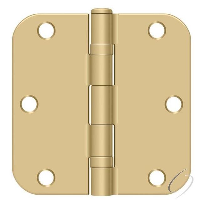3-1/2" x 3-1/2" x 5/8" Radius Ball Bearing Hinge - Brushed Brass - 2 Pack