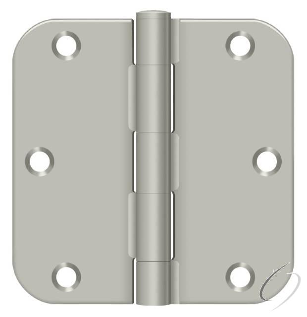 S35R5BK15 3-1/2" x 3-1/2" x 5/8" Radius Hinge in Bulk Pack; Residential Thickness; Satin Nic