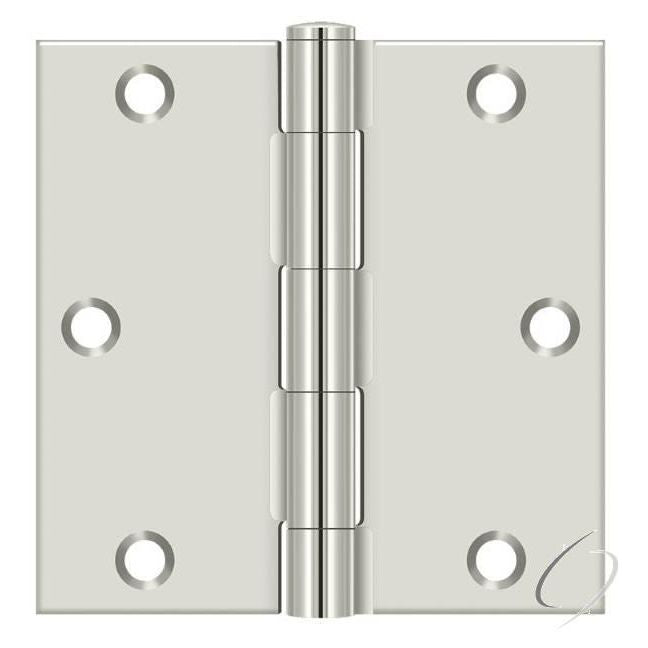 S35U14-R 3-1/2" x 3-1/2" Square Hinge; Bright Nickel Finish
