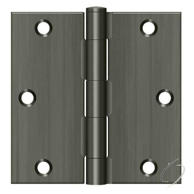 S35U15A-R 3-1/2" x 3-1/2" Square Hinge; Antique Nickel Finish