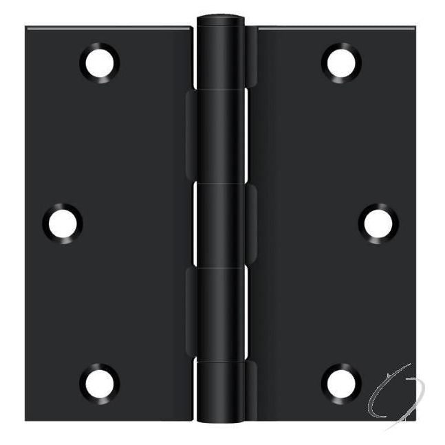 S35U1B-R 3-1/2" x 3-1/2" Square Hinge; Flat Black Finish