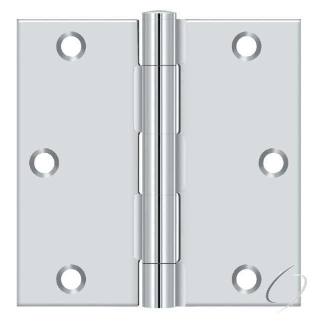 S35U26-R 3-1/2" x 3-1/2" Square Hinge; Bright Chrome Finish