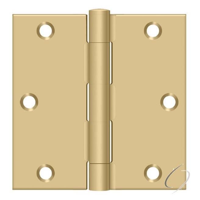 S35U4-R 3-1/2" x 3-1/2" Square Hinge; Satin Brass Finish