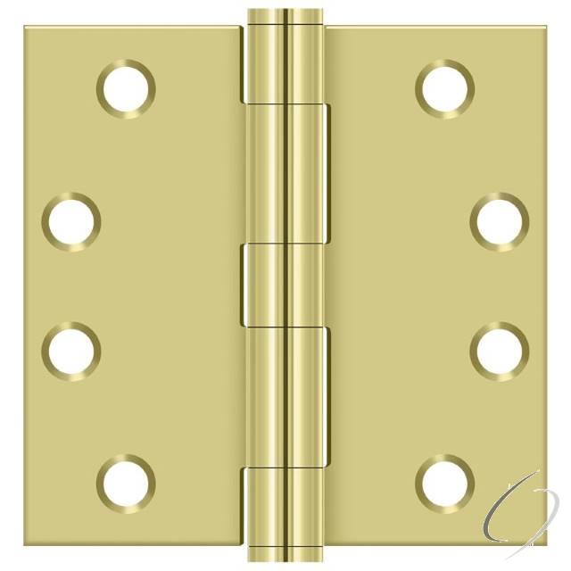 S44Heavy Duty3 4" x 4" Square Hinge; Heavy Duty; Bright Brass Finish
