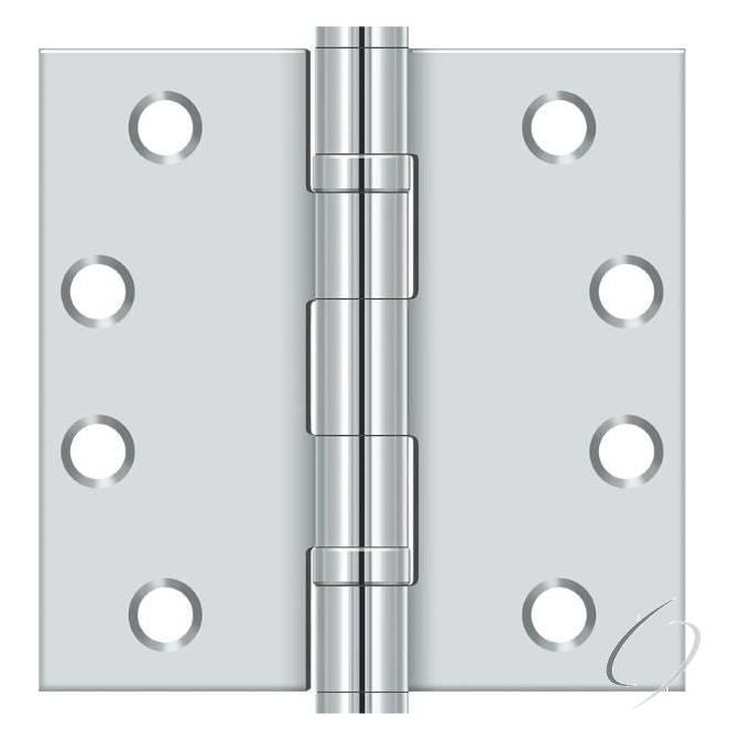S44HDBB26 4" x 4" Square Hinge; Heavy Duty; Ball Bearings; Bright Chrome Finish