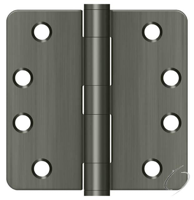 S44R4Heavy Duty15A 4" x 4" x 1/4" Radius Hinge; Heavy Duty; Antique Nickel Finish