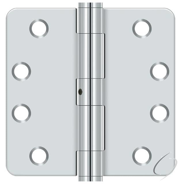 S44R4Heavy DutyN26 4" x 4" x 1/4" Radius Hinge; Heavy Duty; Bright Chrome Finish