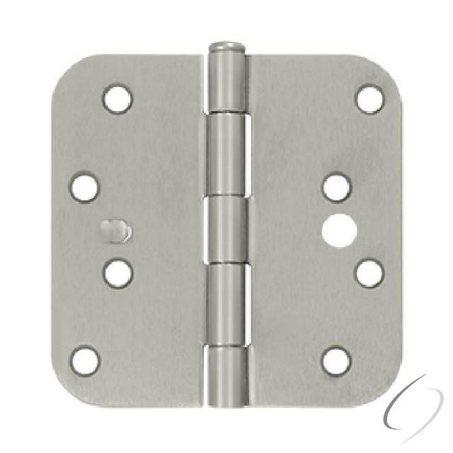 S44R515-SEC 4" x 4" x 5/8" Radius Hinge; Security; Satin Nickel Finish