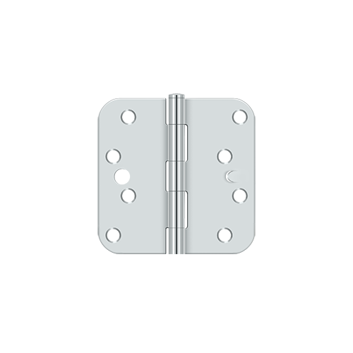 S44R526-SEC 4" x 4" x 5/8" Radius Hinge; Security; Bright Chrome Finish
