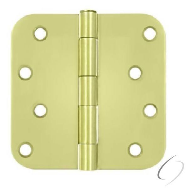S44R53 4" x 4" x 5/8" Radius Hinge; Bright Brass Finish