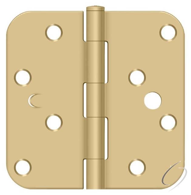 Deltana S44R54BM 4" x 4" x 5/8" Radius Hinge; Bench Mark; Satin Brass Finish