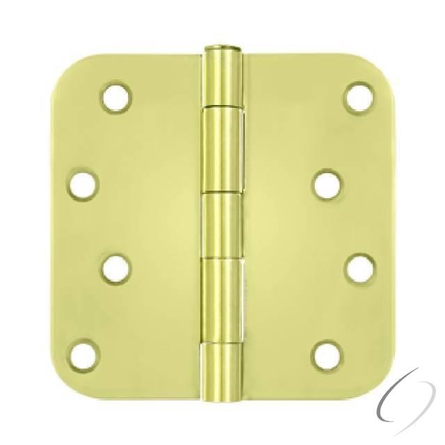 S44R5BK3 4" x 4" x 5/8" Radius Hinge in Bulk Pack; Bright Brass Finish - * Bulk Packs Must B