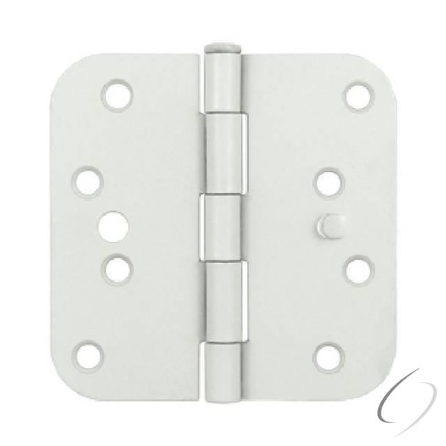S44R5BKUSPW-S 4" x 4" x 5/8" Radius Hinge in Bulk Pack; White Finish - * Bulk Packs Must Be