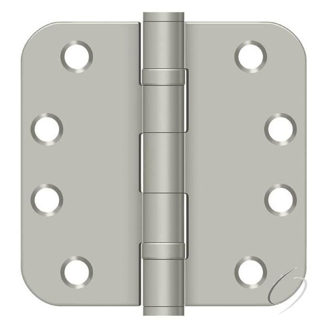 S44R5HDB15 4" x 4" x 5/8" Radius Hinge; Heavy Duty; Ball Bearings; Satin Nickel Finish