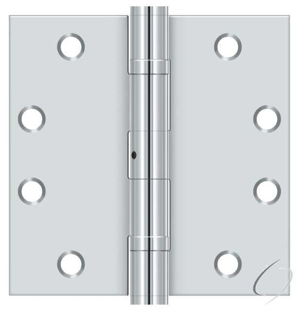 S45BBNU26 4-1/2" x 4-1/2" Square Hinge; Heavy Duty; Ball Bearings; Bright Chrome Finish