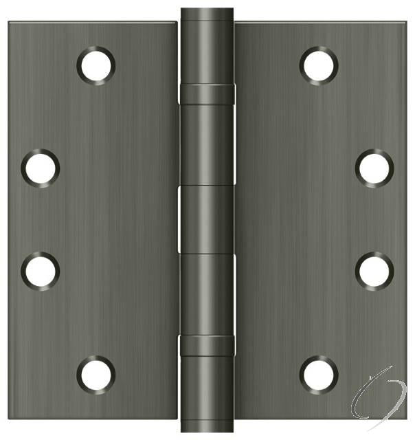 S45BBU15A 4-1/2" x 4-1/2" Square Hinge; Heavy Duty; Ball Bearings; Antique Nickel Finish