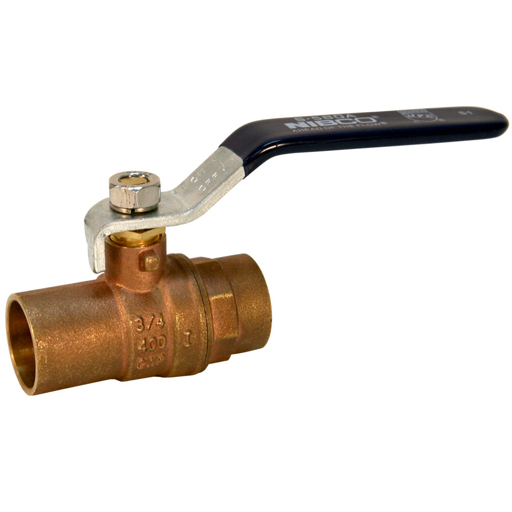 NJ96008 - 3/4" Two-Piece Standard Port Brass - Solder x Solder