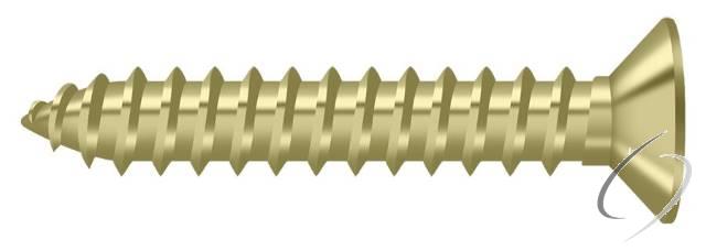 SCWB12125U3-UNL Wood Screw; SB; #12 x 1-1/4"; Unlacquered Bright Brass Finish