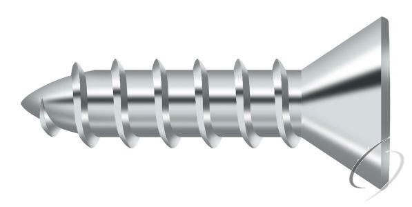 SCWS1075U26 Wood Screw; ST; #10 x 3/4"; Bright Chrome Finish