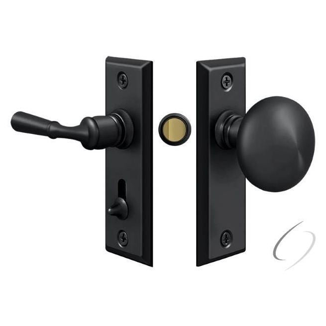 Storm Door Latch; Rectangular; Tubular Lock; Black Finish