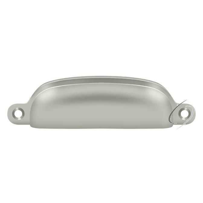 SHP29U15 Exposed Shell Pull 4"; Satin Nickel Finish