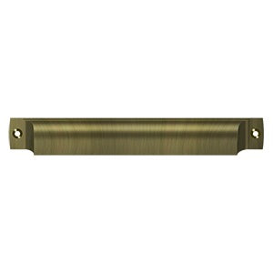 SHP70U5 7" Rectangular Shell Pull Antique Brass Finish