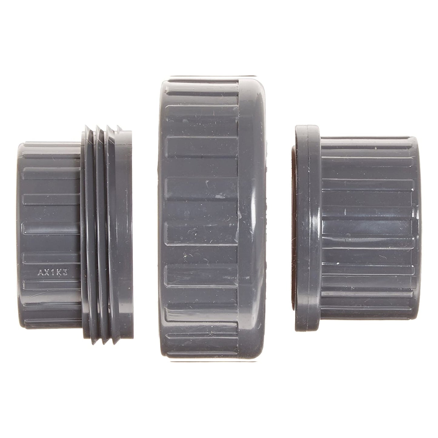 858-012 - PVC Pipe Fitting, Union with Viton O-Ring, Schedule 80, 1-1/4" NPT Female