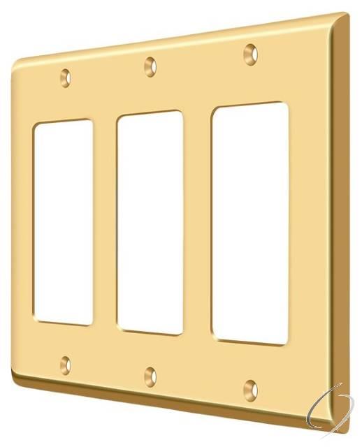 SWP4740CR003 Switch Plate; Triple Rocker; Lifetime Brass Finish