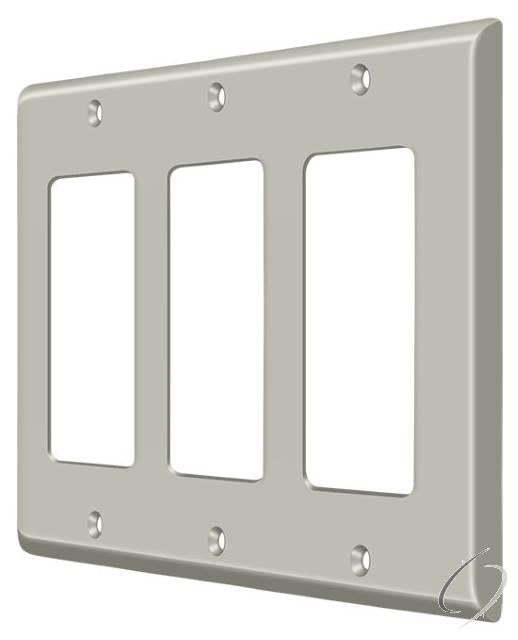 SWP4740U15 Switch Plate; Triple Rocker; Satin Nickel Finish