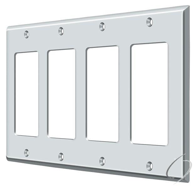 SWP4744U26 Switch Plate; Quadruple Rocker; Bright Chrome Finish