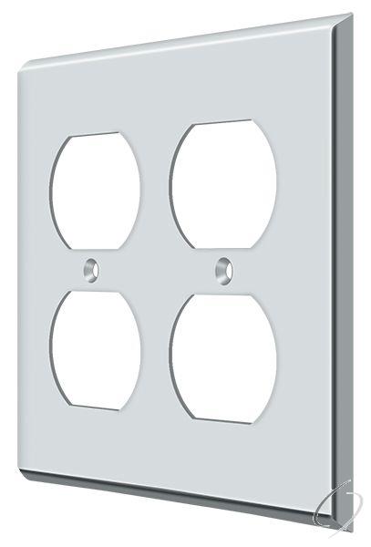 SWP4771U26 Switch Plate; Quadruple Outlet; Bright Chrome Finish