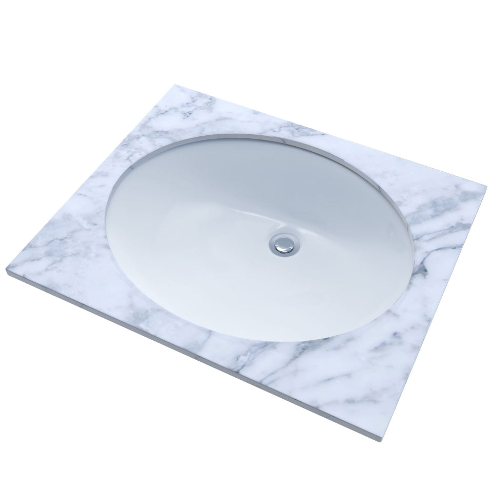 LT569#01 - 17" x 14" Undermount Bathroom Sink - Cotton White