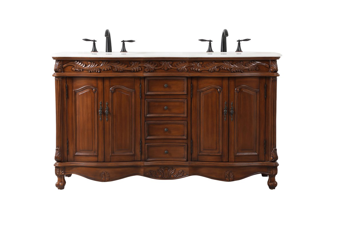 VF-1049TK 60" Double Bathroom Vanity in Teak