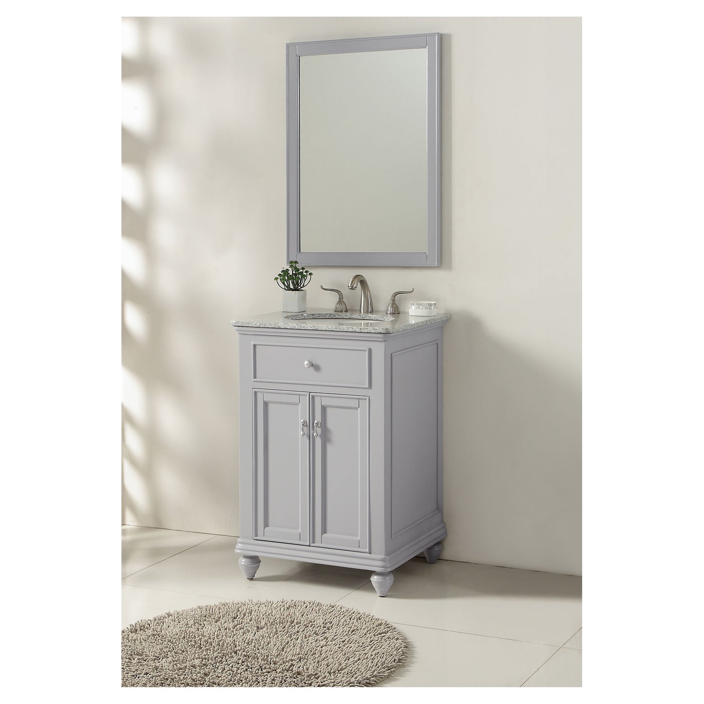 VF12324GR 24" Single Bathroom Vanity Set in Light Grey