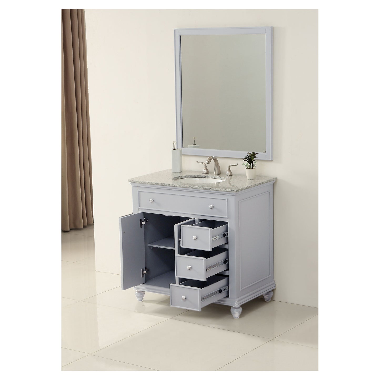 VF12336GR 36" Single Bathroom Vanity Set in Light Grey