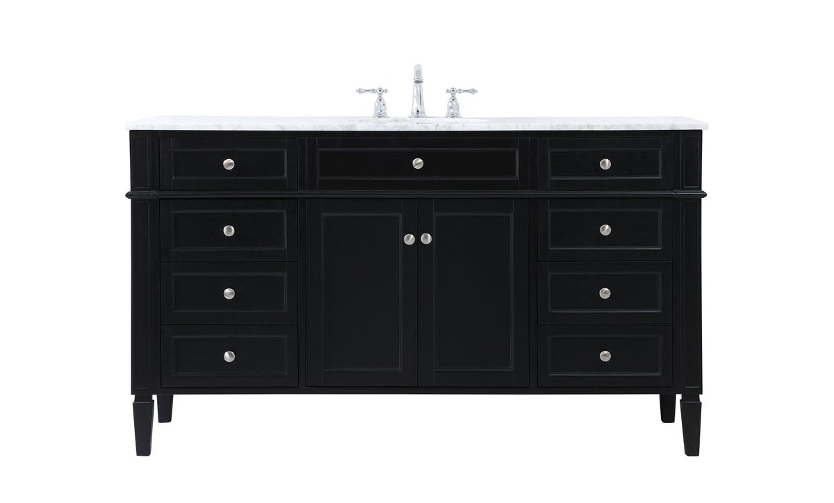 VF12560BK 60" Single Bathroom Vanity in Black